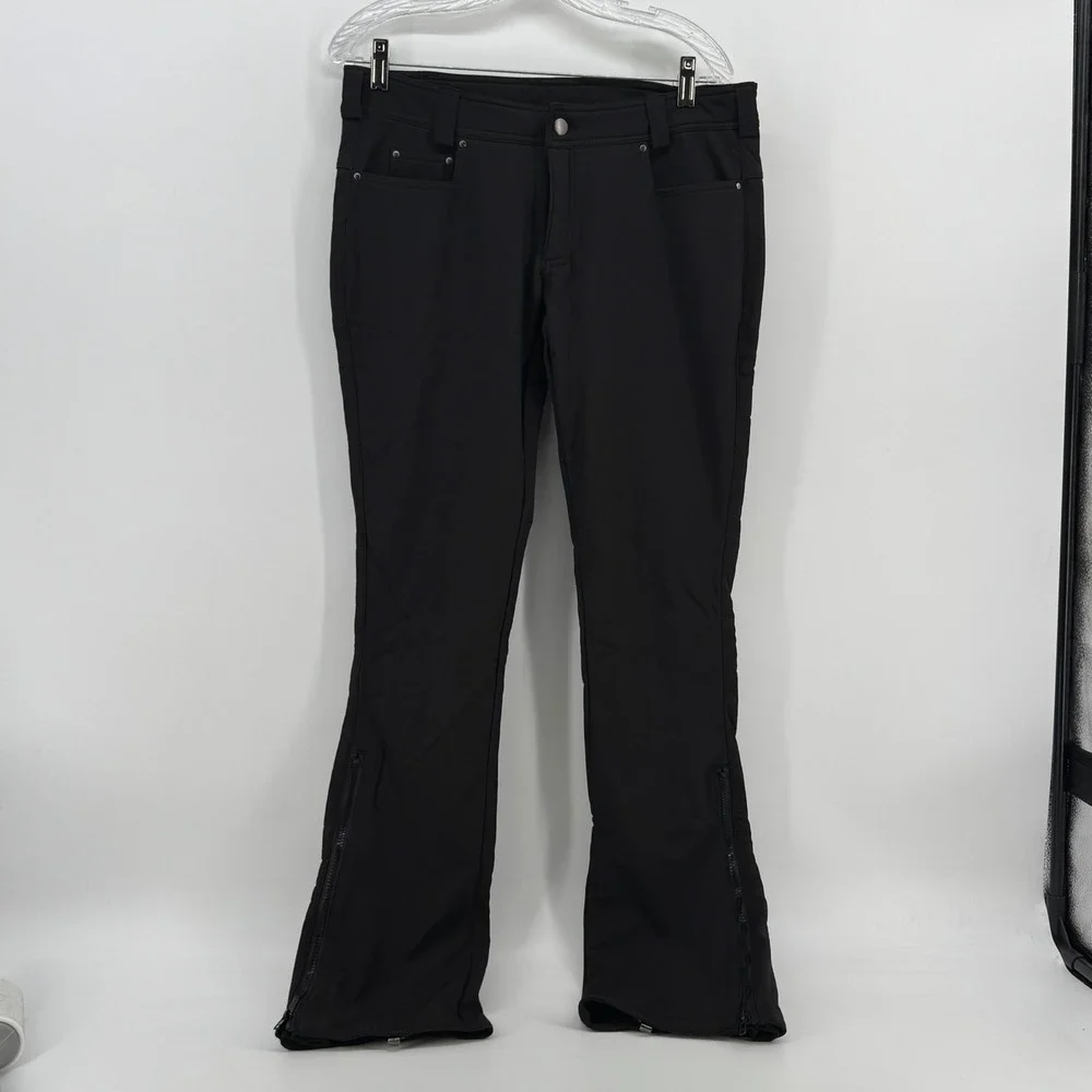 Pulse Womens Snow Pants Black Softshell Fleece Lined Ski Trousers Medium